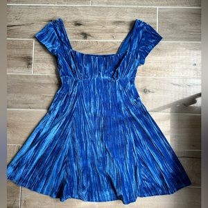 blue velvet mini dress